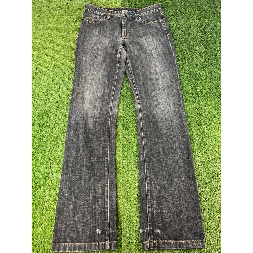 BMW Lifestyle Mens Dark Wash Straight Leg Denim Jeans Black Gray Size 28